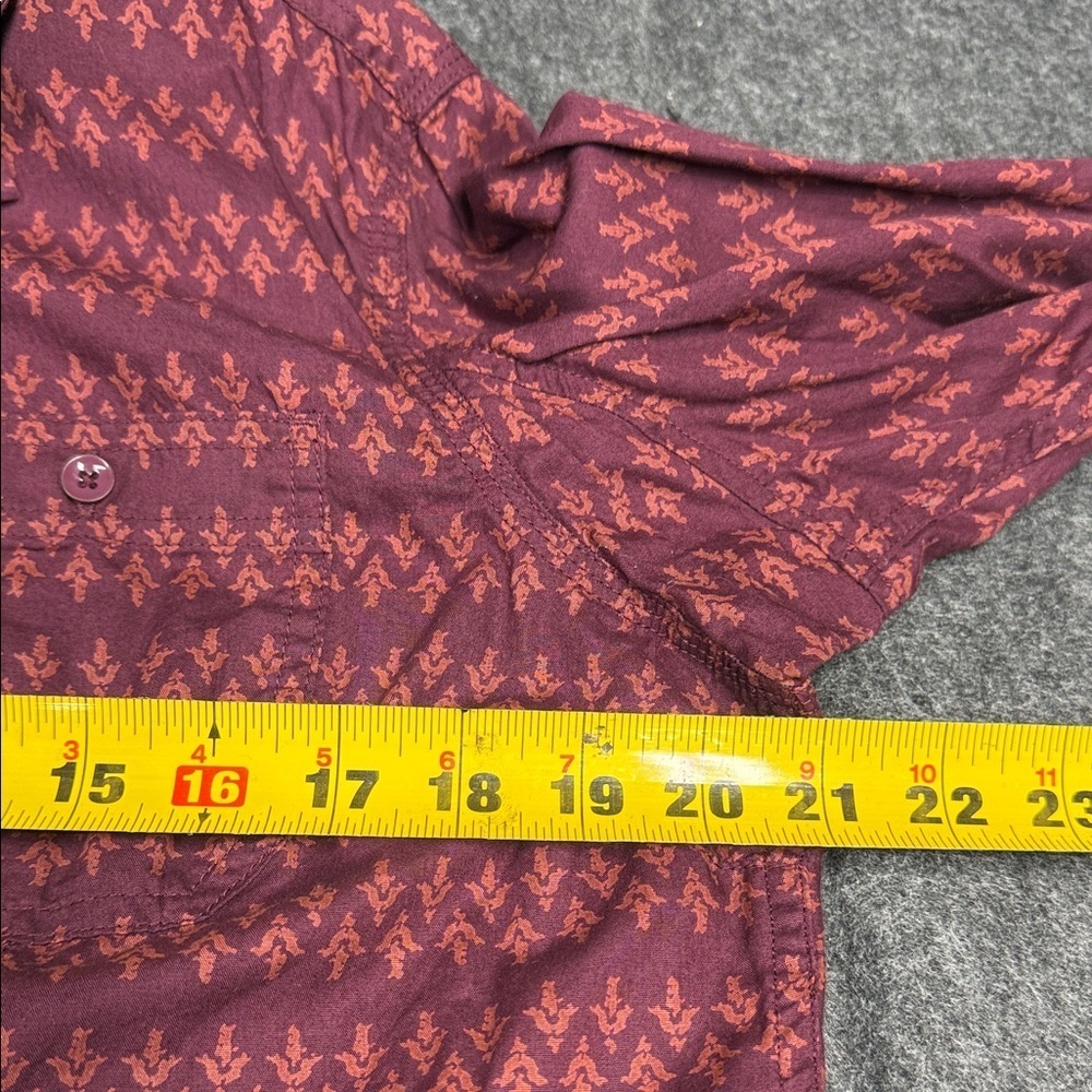Duluth Trading Co Burgundy Geometric Button Down Shirt - Picture 5 of 5